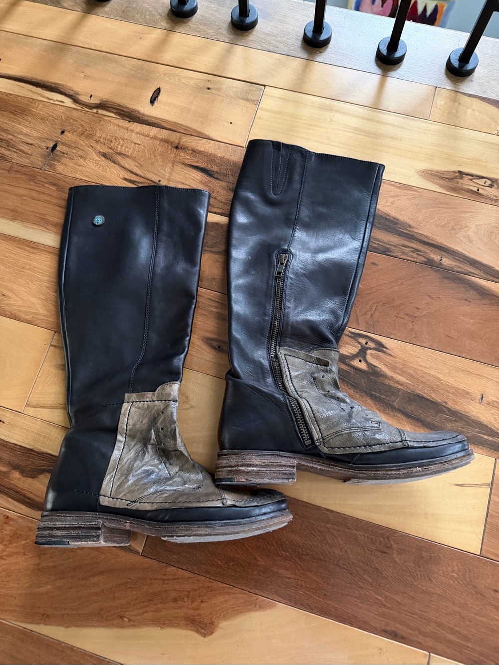Women’s Europeen Black Leather Knee-High Riding Boots